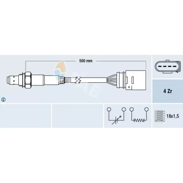 Oksijen Lambda Sensoru Golf 4 Bora A3 Toledo 1,6 Aeh Akl 96>05 | FAE 77138 | OEM 032906265F