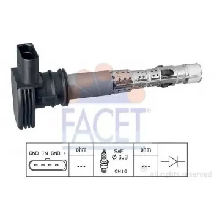 Atesleme Bobini A4 A6 A3 Golf 5 6 7 Jetta Tiguan Passat 06>>Octavia 04>13 Yeti 10>18 | FACET 9.6326 | OEM 06F905115B 07K905715D 07K905715F 07K905715G