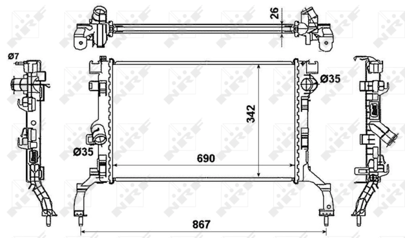 Motor Radyatoru Laguna 3 Latitude 1,5DCI K9K | NRF 53967 | OEM 214100004R