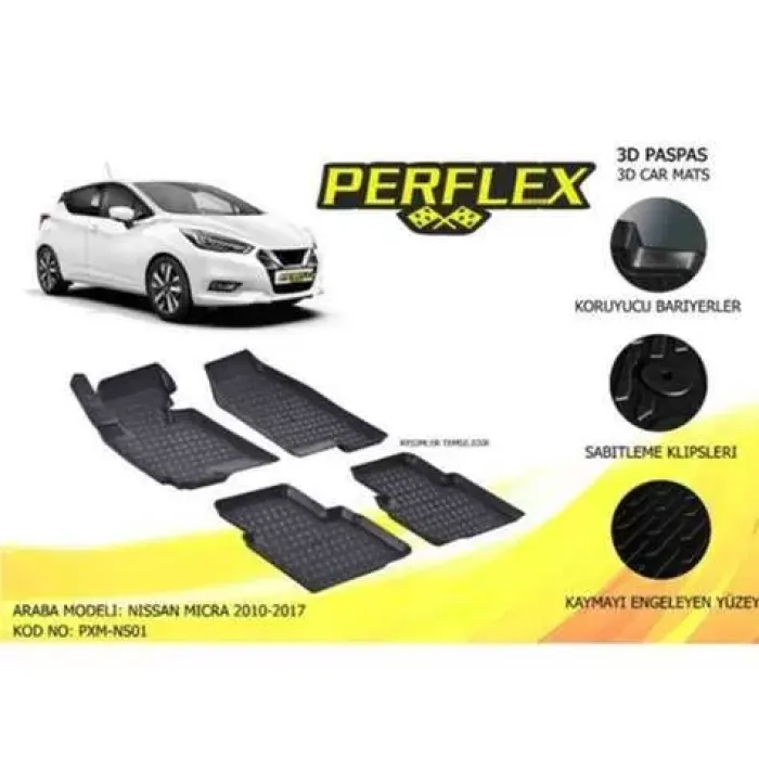 Paspas 3D Havuzlu 10-Mat Nissan Micra 2010-2017 | PERFLEX PXM-NS01