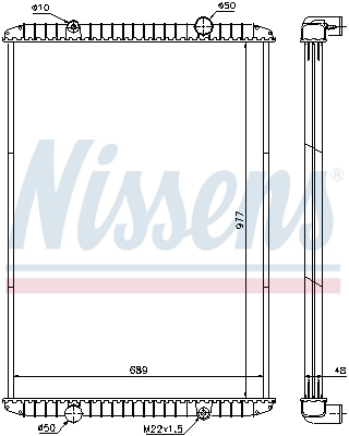 Motor Su Radyatoru Renault Trucks Magnum (Cercevesiz) / (Mt) 2000 Sonrasi | NISSENS 637750 | OEM 5001860493 5010315369