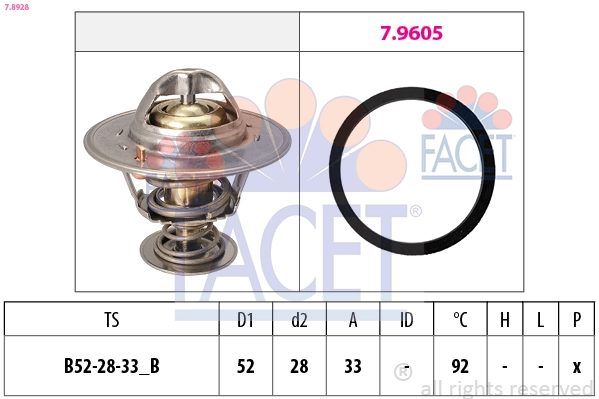 Termostat Boxer 3 Jumper 3 22DT Puma 2.2HDI 16V Transit V184 2.2 2.4 V347 2.2TDCI 130HP C81 C96 | FACET 7.8928 | OEM CM5G9K478FB