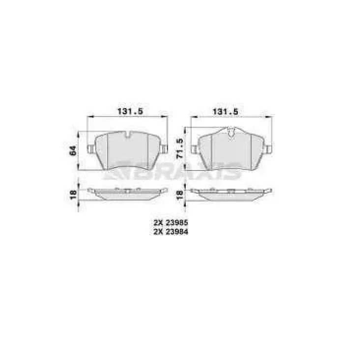 Fren Balatasi On Mini R50 R53 John Cooper Works 06>06 R56 R57 R58 R59 Cooper S | BRAXIS AA0156 | OEM 34116778320
