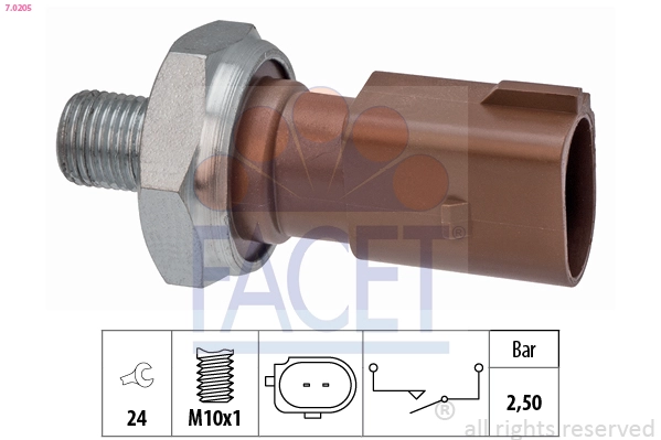 Yag Basinc Musuru VW Tum Modeller 1,6 / 2,0TDI Clha Kahverengi | FACET 7.0205 | OEM 04L919081A 04L919081B