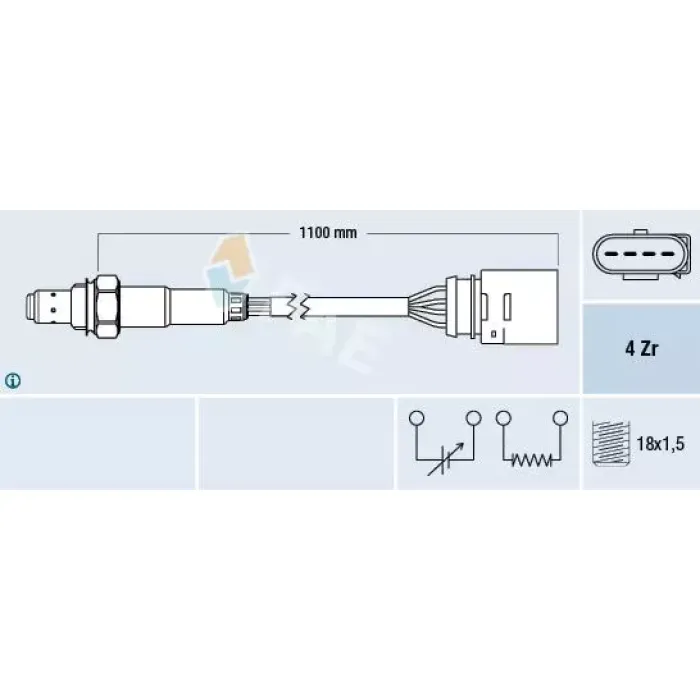 Oksijen Lambda Sensoru Polo (6N1) 1.4 16V Aee 94>99 | FAE 77140 | OEM 032906265C