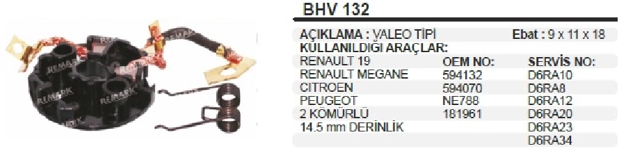 Marş Kömür Yuvası 2K Lü Şanzu Lı - Renault 19 Megane, Opel, Citroen Saxo, Peugeot D6RA 5-6-12-16-18-20-45-61 | OEM BHV132