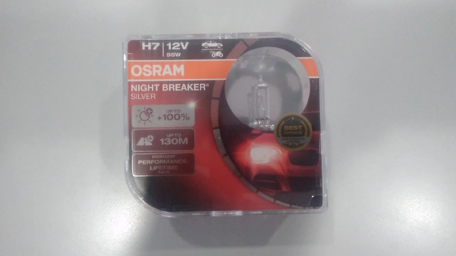 Ampul 12V H7 (2 Adet) 55W Nıght Breaker Sılver %100 Güçlü Işık | OEM 64210NBS-2HB