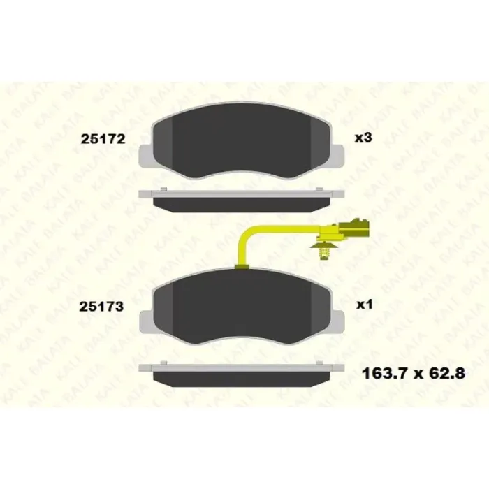 Arka Fren Balatasi Master 3 Movano B 2,3CDTI 05 / 10> (Çift Teker) Karsan Jest | KALE B 25172 180 05 ANS | OEM 440600866R 440600941R 4421289