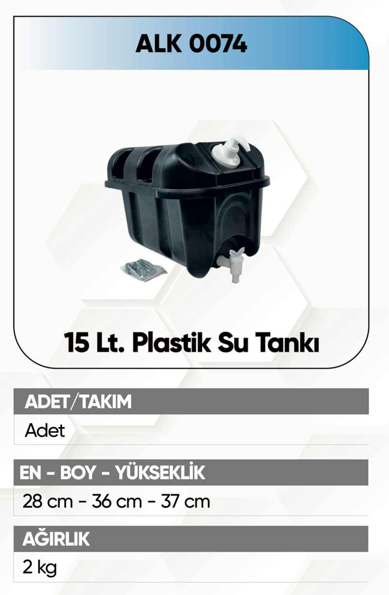 Alkotek Dorse 15 Lt Su Tankı Plastik