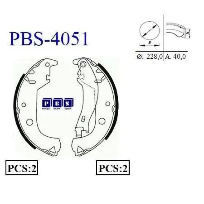 Arka Fren Balatasi Pabuc Doblo Albea 1,2 / 1,3 / 1,4 / 1,6 / 1,9 (Trw Model) | PBS 4051 | OEM 7082149-77362452