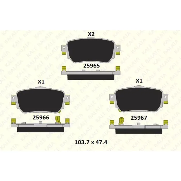 Arka Fren Balatasi Qashqai 2013> Renault Kadjar 2015> | KALE B 25965 151 05 ANS | OEM D4060-4CA0A 44 06 039 81R
