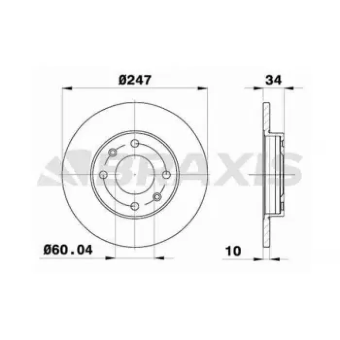 On Fren Disk Aynasi P106 P206 P306 P205 P405 P309 Zx C15 Saxo 1,4 1,6 94>96>96 Hava Sogutmasiz | BRAXIS AE0006 | OEM 424995 424995 4246A5 95661748 96070525 91508338 4246A5 95661748 96070525 91508338