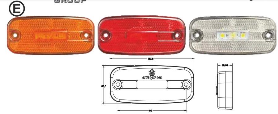 LED Euro Yan İşeret Lambası 24V Beyaz | OEM 201701B-24V