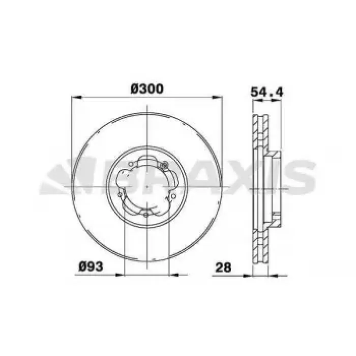 On Fren Disk Aynasi Transit V347 2.2 - 2.4 - 3.2TDCI Arkadan Ceker 06> Olcu: (300 * 28) | BRAXIS AD0196 | OEM 6C16 1125 AA 1385387 1385387