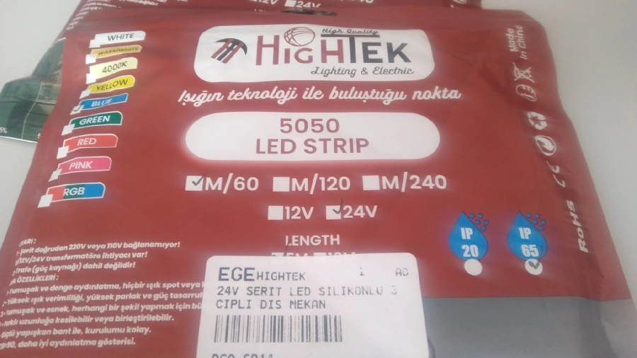 12V Şerit LED Silikonlu 3 Çipli Dış Mekan Kırmızı | OEM DGA-SD22