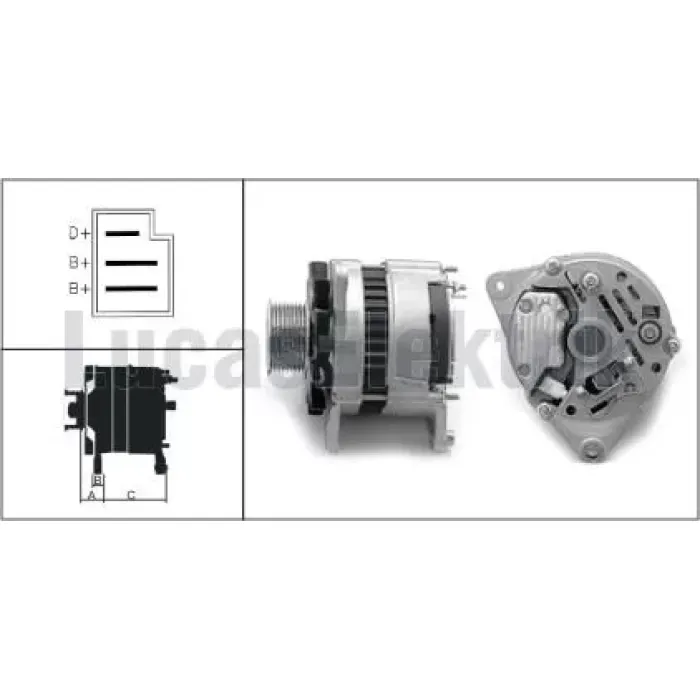 Alternator A127 12V 55A Bmc Fatih (Kasnakli) | LUCAS 619 201 58 | OEM 1475922M91 1475923M91 76BB10300HB