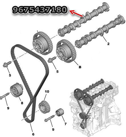 Eksantrik Mili Emme 108-2008-208-301-308 2-C1-C3 2-C3 3-C4 Cactus-C-Elysee-DS3 EB2 1.2 | ESTAS EST40074 | OEM 9675437180