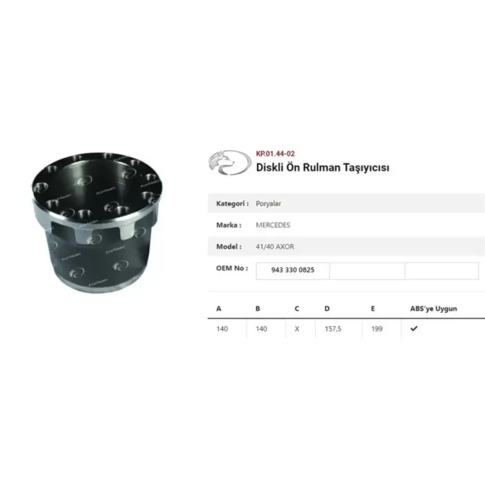 Dingil Poryasi On Teker Diskli Rulman Gobegi Mercedes Axor 4140 2009 > | KURTSAN KP.01.44-02 | OEM 9433300825-9433300825