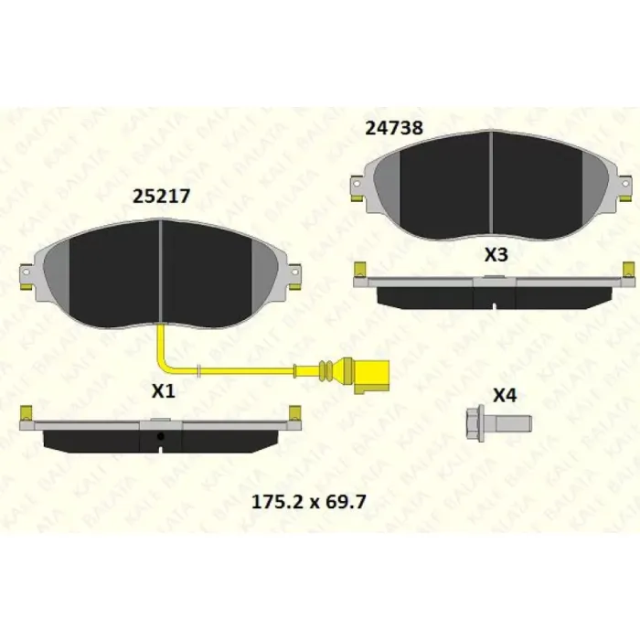 On Fren Balatasi Passat (362); Passat Variant (365) 1,4 Tsi,1,6 Tdi,1,8 Tsi,2,0 Tsi,2,0 Tdi,3,6 Fsi | KALE B 24738 200 15 ANS | OEM 7N0698151A 3C0698151E 3C0698151F