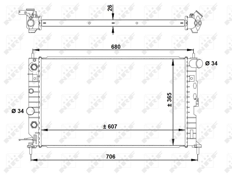 Motor Su Radyatoru Vectra B 96>02×16XEL - Z16XE - X18XE - X20XEV | NRF 50219A | OEM 1300159 1300159 1300180 52479099 1300180 52479099
