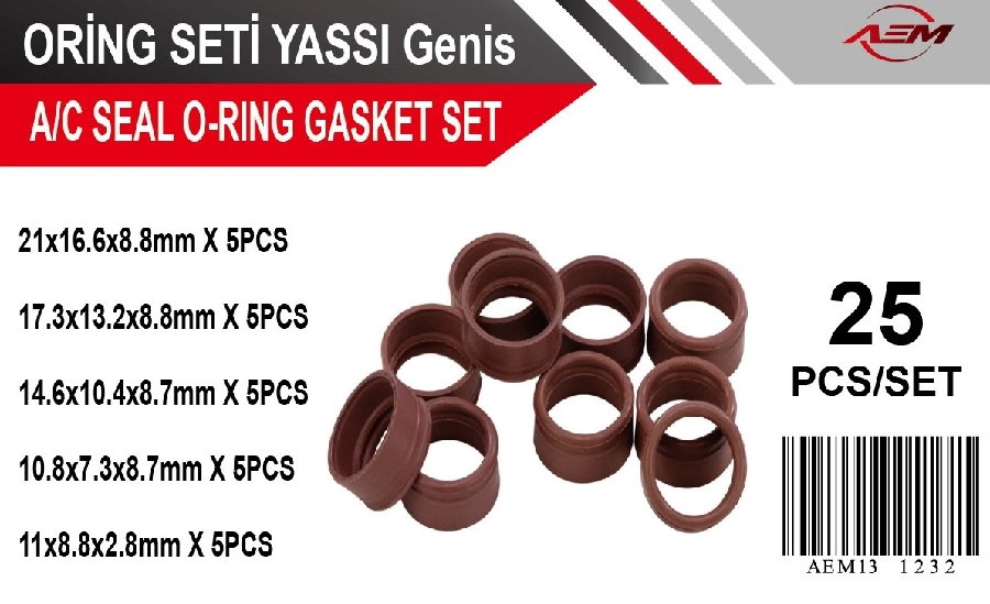 Oring Seti Yassı Genis (25 Adet) | OEM AEM131232