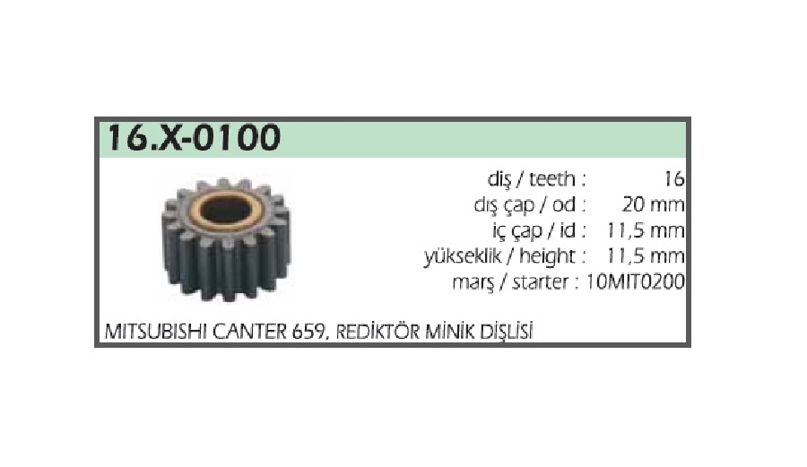 Redüktör Dişli Tm Takım - Mitsubishi Canter | OEM 16.X-0100