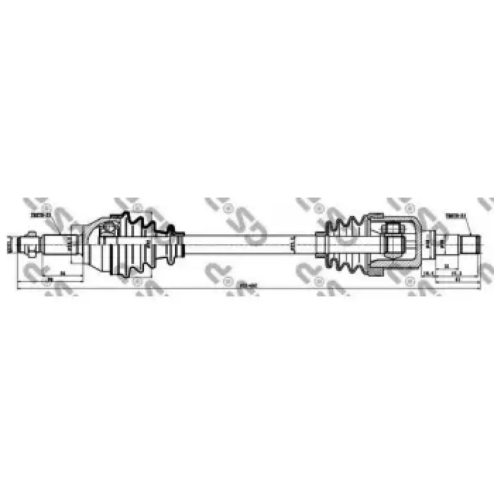 On Aks Sol Komple Fiesta V 02>08 Fusion 01>12 1,4TDCI (Dis Freze: 25, Ic Freze: 23, Uzunluk: 621MM, Conta Capi: 53,3MM) | GSP 218216 | OEM 8V51 3B437 AAC 2S6W 3B437 FC 3B437