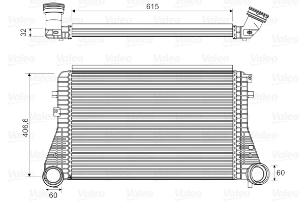 Turbo Radyatoru Caddy Golf V Jetta A3 Leon Octavia 1,8 TFSI 1,9 TDI 2,0 TDI 2,0 TFSI (Intercooler) | VALEO 818795 | OEM 1K0145803 1K0145803 1K0145803A 1K0145803S 1K0145803T 1K0145803A 1K0145803S 1K0145803T