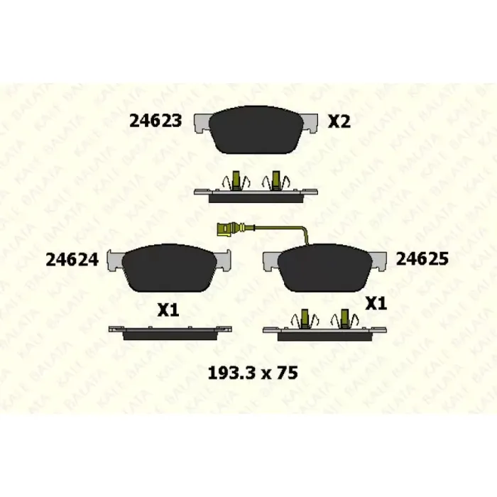 On Fren Balatasi Transporter T5 / T6 1,9 2,0TDI 03> | KALE B 24623 181 05 ANS | OEM 7E0698151 7E0698151B 7E0698151C
