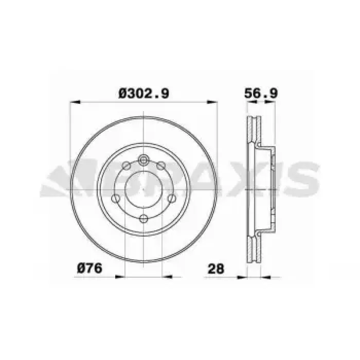 On Fren Aynasi Amarok (303X28MM) 10>> | BRAXIS AE0526 | OEM 2H0615301A 2H0615301A 2H0615301D 2H0615301D
