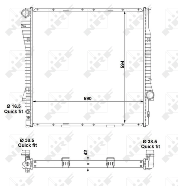 Motor Su Radyatoru BMW M62 N62 M57N E53 03>06 | NRF 55328 | OEM 17101439101