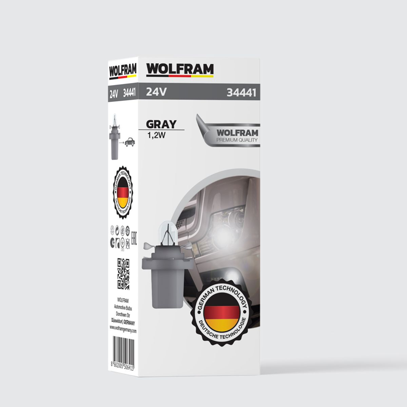 Wolfram 24 Volt 1,2 Wat Gri Duylu Ampül