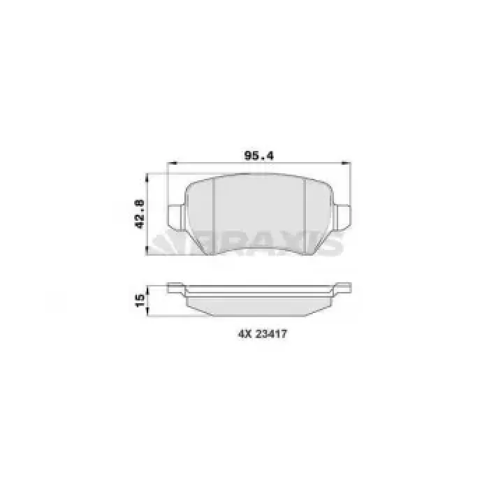 Arka Fren Balatasi Astra G Astra H Meriva A Zafira B Corsa C Kia Ceed 12> | BRAXIS AA0015 | OEM 1605995 93169143 93170602 93179164