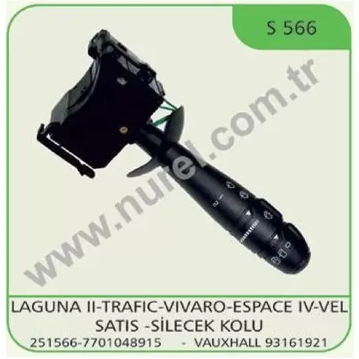 Silecek Kumanda Kolu Laguna 2 Trafic 2 Vivaro Espace 4 Vel Satis | NUREL S 566 | OEM 7701048915 4432044