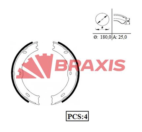 Arka Fren Pabuclu Balata Sprinter 906 06>16 Crafter 06>16 (Tek Teker) | BRAXIS AC0071 | OEM 2E0698525