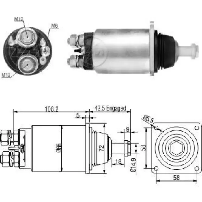 Mars Otomatigi 24V Mercedes Actros 4 Delik Kısa Tip Civatali Model Tipi 1941 | ZM 0832 | OEM ZM 0832