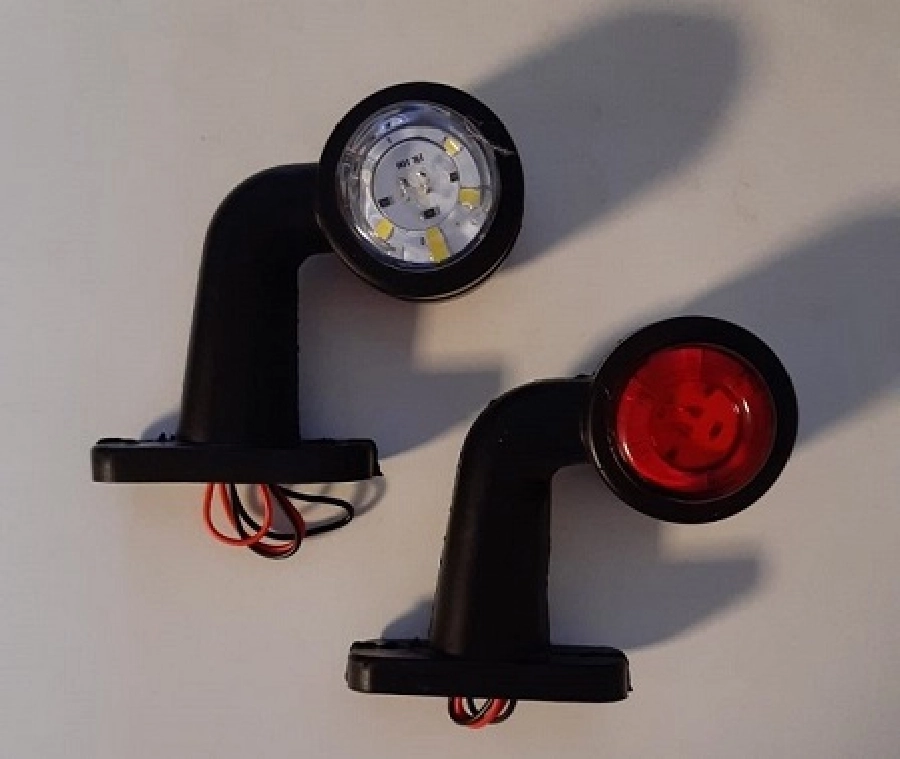 Boynuz Lamba Ultra Mini 12 LED'li Eğri Tip Kırmızı-Beyaz 12V-24V | OEM 3261LKB