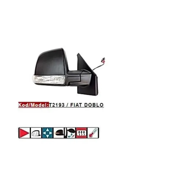 Dis Dikiz Aynasi Sag Tek Camli Elektrikli Rezistansli Desenli Kapak Otomatik Katlanir Doblo 3 10> | TURSAN T2193 | OEM 735645699