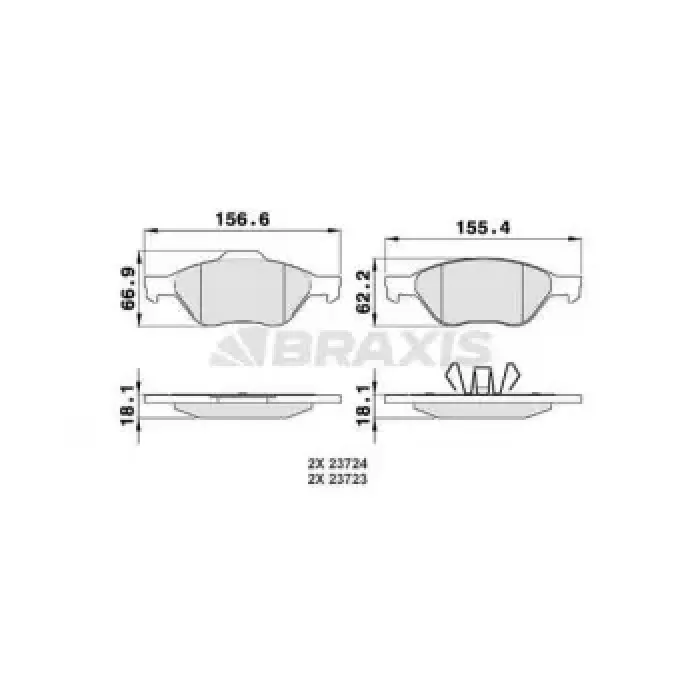On Fren Balatasi Focus 04> C-Max 07> Kuga 2.0 Tdci 08> Volvo C30 C70 2 S40 2 V50 03> Mazda 3 03> Mazda 5 05> | BRAXIS AA0010 | OEM AV6J 2K021 AA 3M51 2K021 AA