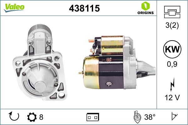 Mars Motoru 12V 8 Dis Sephia Sportage Mazda 323 1,3 / 1,5 / 1,6 / 2,0 | VALEO 438115 | OEM OK32618400