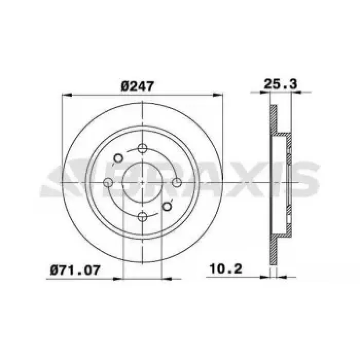 Arka Fren Disk Aynasi P106 P206 P306 Xsara Xsara II Zx Saxo 1,8 2,0 2,0I 2,0GTI (Hava Sogutmasiz) | BRAXIS AE0097 | OEM 4249.F5