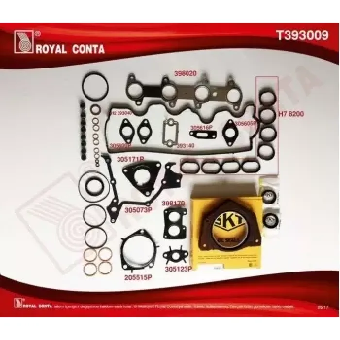 Motor Takim Conta Fiat Bravo II 1.9D 07>14 Doblo 1.9D JTD 01> Idea 1.9 JTD 04> Stilo 1.9 D 05>08 Alfa Romeo 156 147 1.9JTD 01>10 Opel Zafira B 05>10 Vectra C 04>09 Astra H 05>10 Saab 9-3 1.9 Tid 04>15 | ROYAL T393009 | OEM 71715699 71715699 71739971