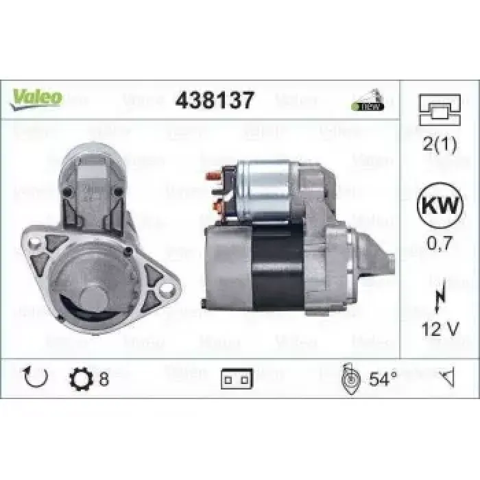 Mars Motoru 12V 8 Dis Nissan Almera Primera 1,5 / 1,6 / 1,8 | VALEO 438137 | OEM 233009F600 233009F600 233009F660 233009F661 233009F660 233009F661