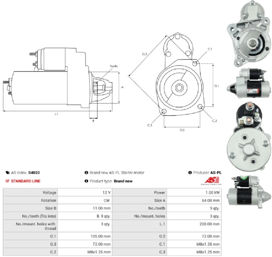 Marş Motoru 12V 9D 0,9 kW Marelli Tip SLX Palio Tempra Marea Uno Dogan Kartal Sahın | OEM S4020