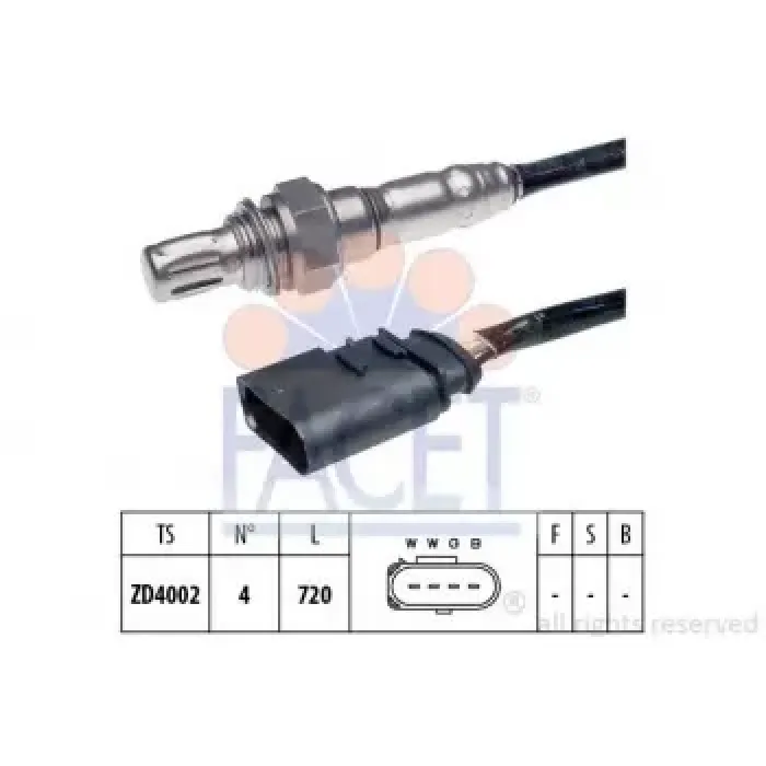 Oksijen Lambda Sensoru Polo Arosa 1.6 16V Ahw K.Oncesi | FACET 10.7175 | OEM 032906265E 06A906265A 06A906265Q