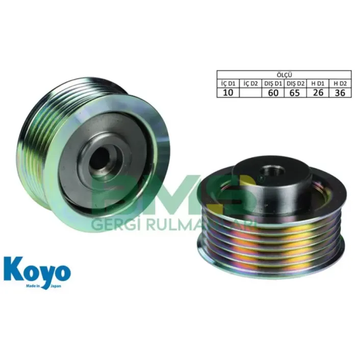 Alternator Gergi Rulmani 10×60 / 65×26 / 36 6 Pk Demir (Iron) Suzuki Grand Vitara 2.0 HDI | BMS 182 | OEM 49160-65D40