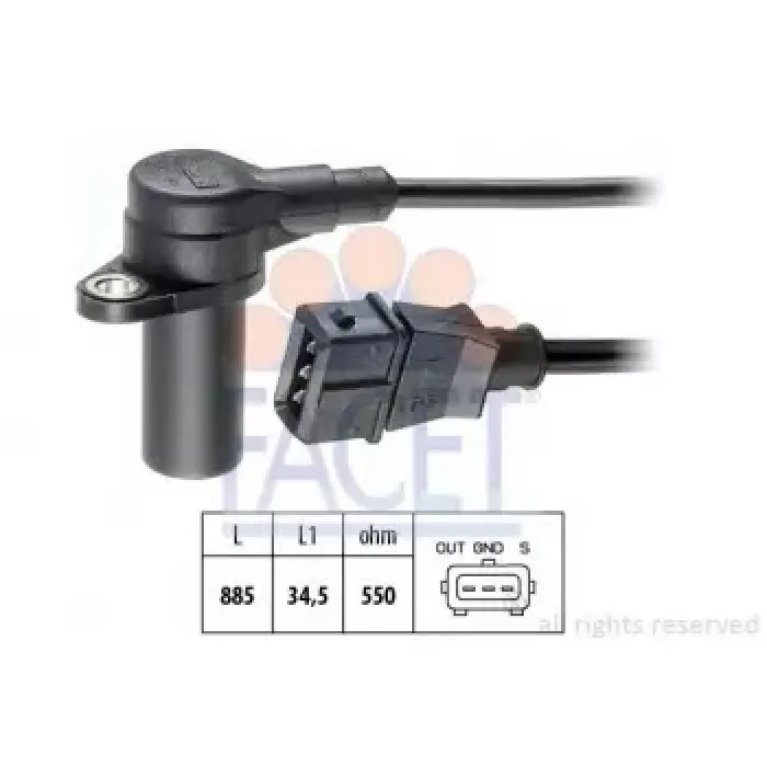 Krank Devir Sensoru X16XEL X14XEL Astra F Corsa B Vectra B | FACET 9.0162 | OEM 90483739 6238393