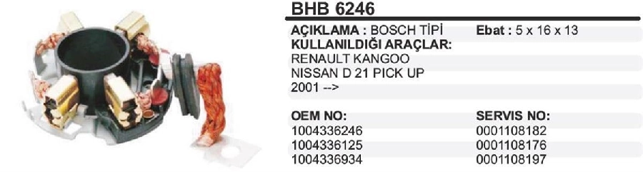 Marş Kömür Yuvası - BMW, Audi 100, Opel Astra-Vectra, VW, Chrysler, Volvo | OEM BHB6246