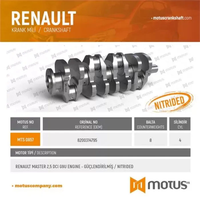 Krank Master 2 Movano Trafic Vivaro 2.5D (G9U) 01> | MOTUS 857 | OEM 8200314795