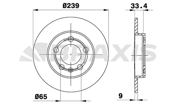 Arka Fren Aynasi Bora 99>05 Golf IV 98>06 A3 97>03 Octavia 97>11 | BRAXIS AE0415 | OEM 1J0615601D